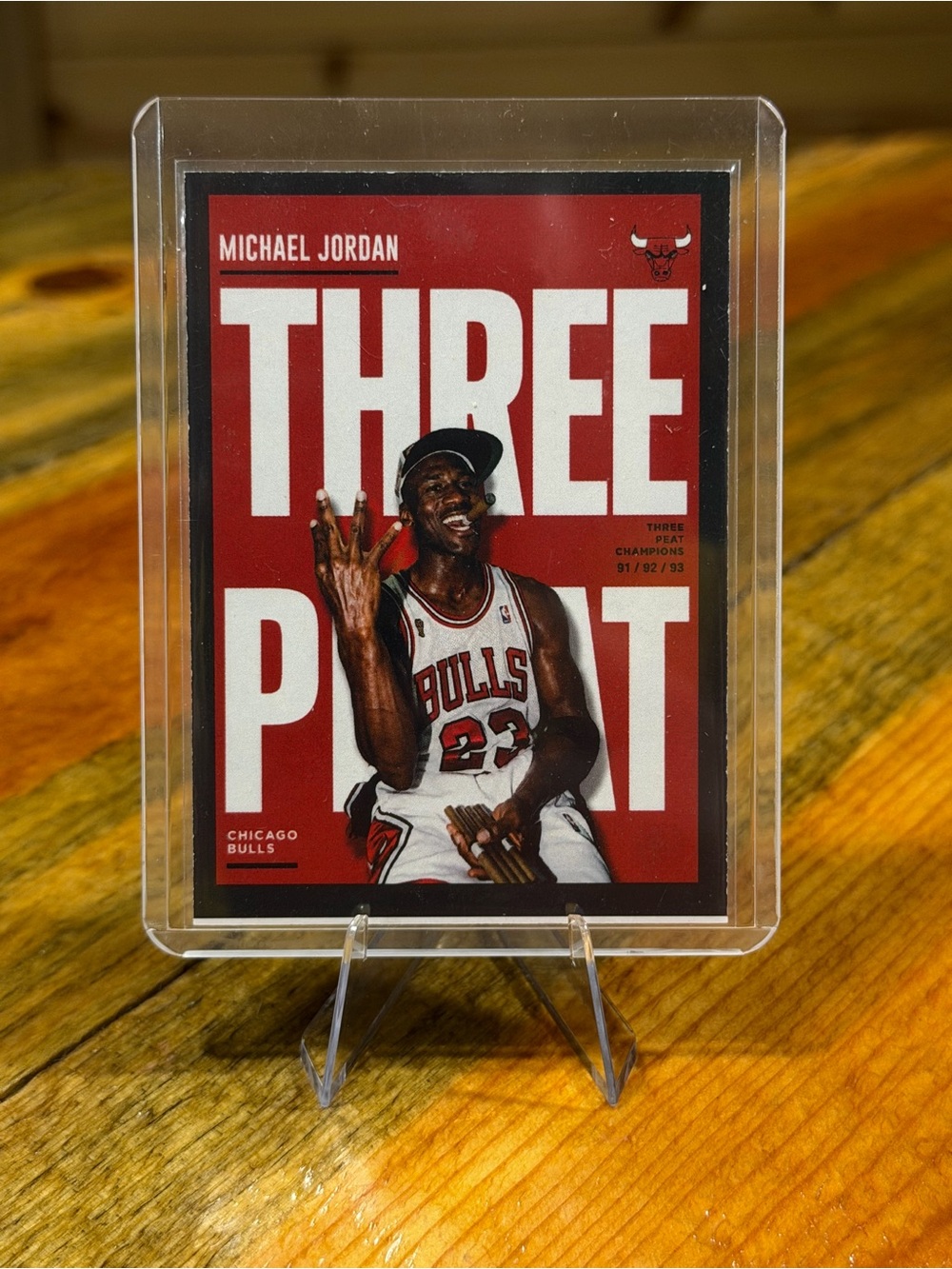 Michael Jordan Chicago Bulls Three-Peat Champions Custom Basketball Card